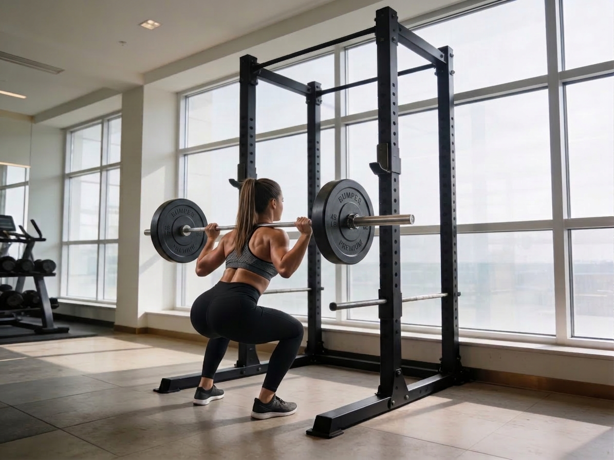 Woman building strength with squats